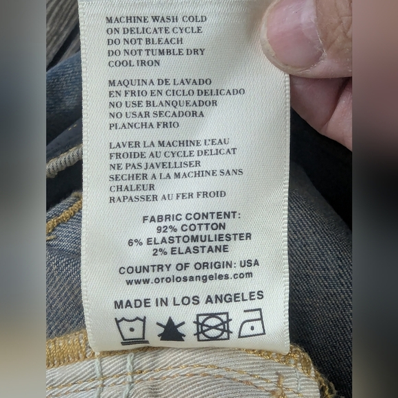 ORO Los Angeles Size 34 Denim Jeans Distressed And Stained Intentionally - Picture 10 of 14